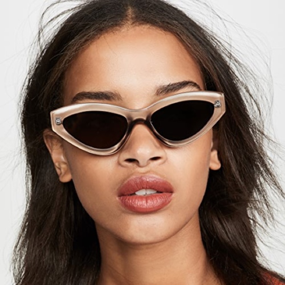 Le Specs Beige and Black Cat-Eye Sunglasses